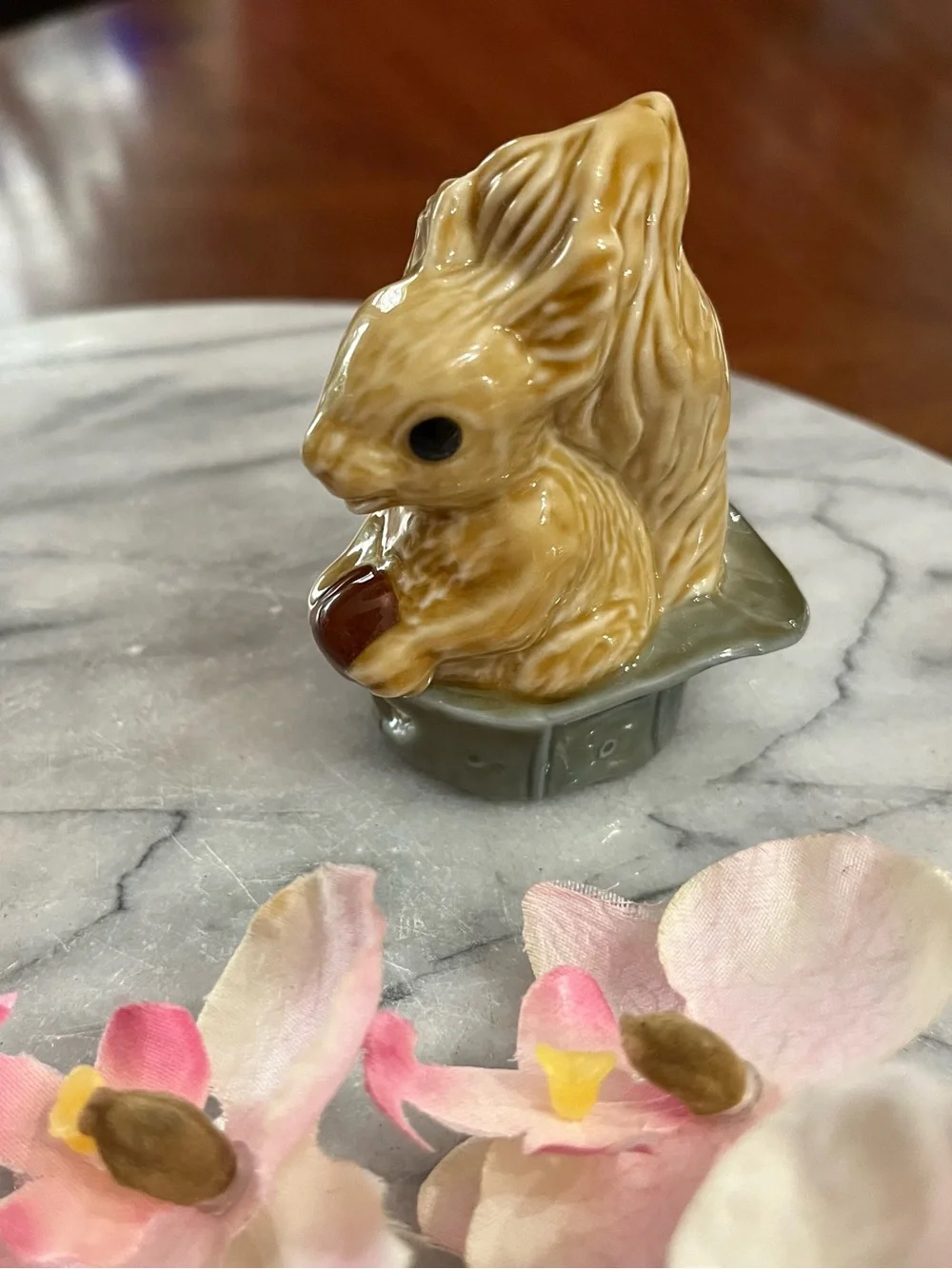 VTG Wade England Hattie the Squirrel Figurine in Green Top Hat Porcelain Whimsy